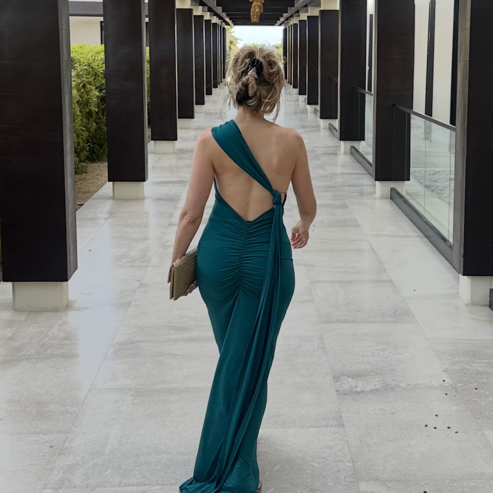 Wedding guest summer teal elegant dress Gown
